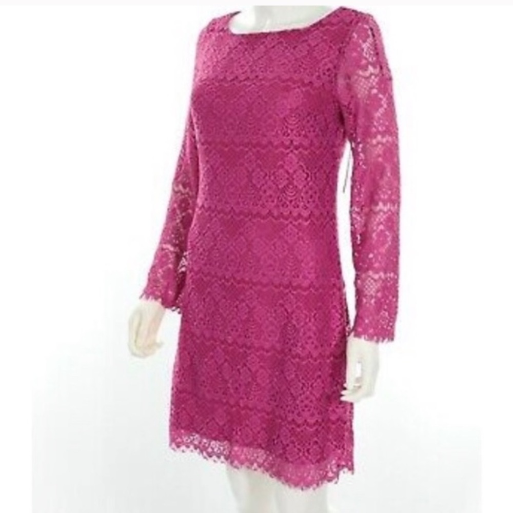 LAUNDRY BY DESIGN Panama Pink Lace Shift Dress 2